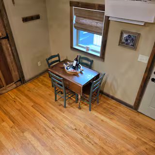 Cozy Cabin dining table by the window