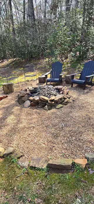 Cozy Cabin fire pit and outdoor seating